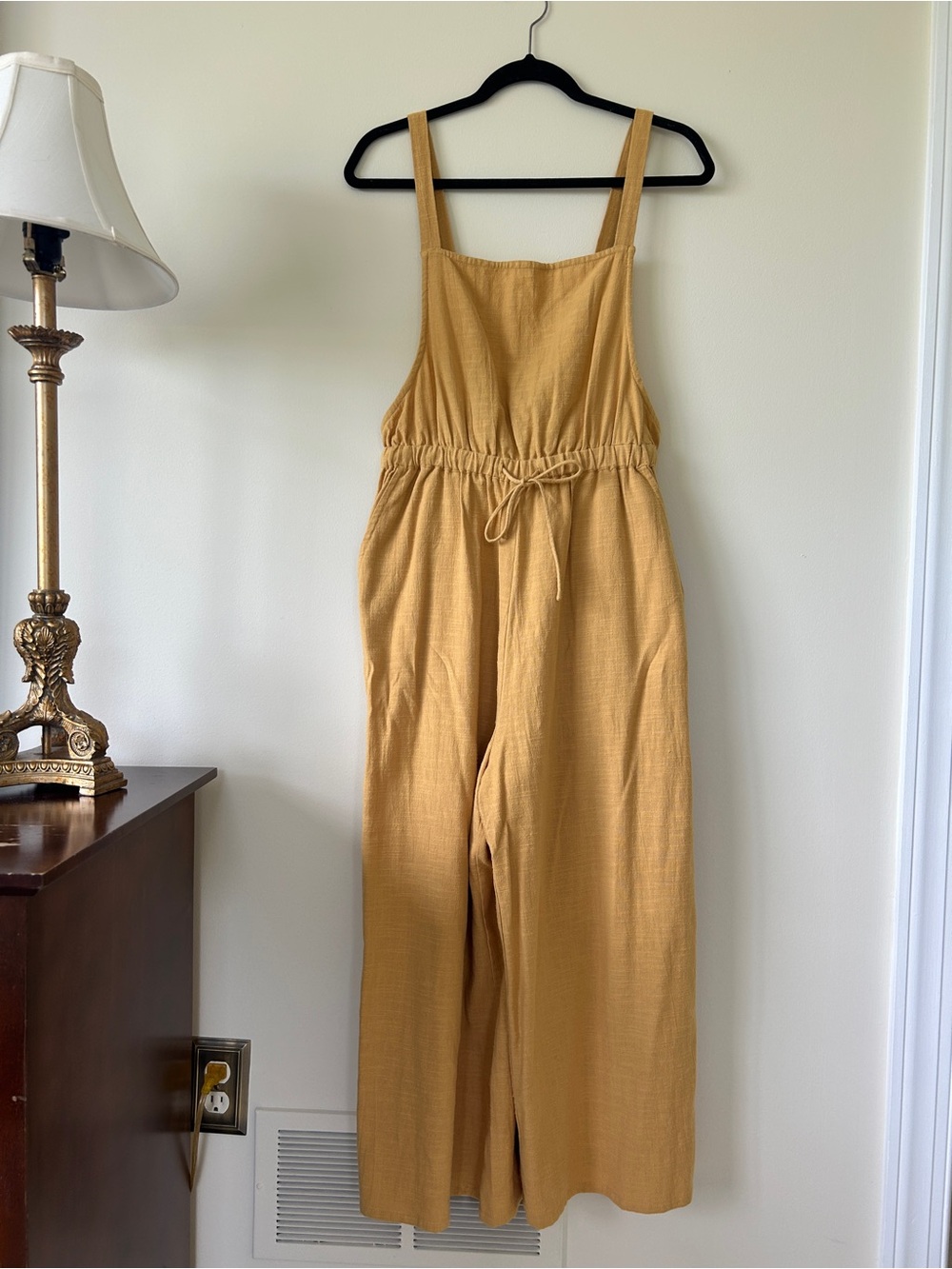 Billabong Mustard Yellow Drawstring Wide-Leg Jumpsuit